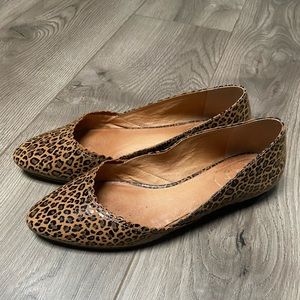 Jack Rodgers Leather Leopard Flats